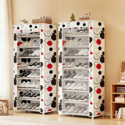 Zapatero Organizador Armable 8 Niveles Clóset De Tela HC-23 Blanco cremoso