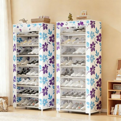 Zapatero Organizador Armable 8 Niveles Clóset De Tela HC-23 Flores azules