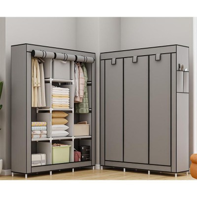 Ropero Armable Organizador De Closet Armario Portatil Tela HC-22 gris
