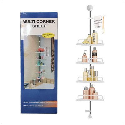Repisa Esquinera Telescópica Para Ducha Baño 4 Niveles Blanco HC-07