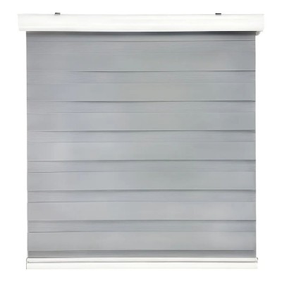 Cortina Roller Duo Zebra Día Y Noche Cenefa Pvc 150 X 200 Cm BYC-150X200 gris
