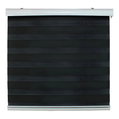 Cortina Roller Duo Zebra Día Y Noche Cenefa Pvc 150 X 200 Cm BYC-150X200 negro