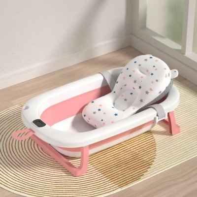 Bañera Plegable Para Bebé Con Cojín Estrellas Y Termómetro A05-885T-1 rosa
