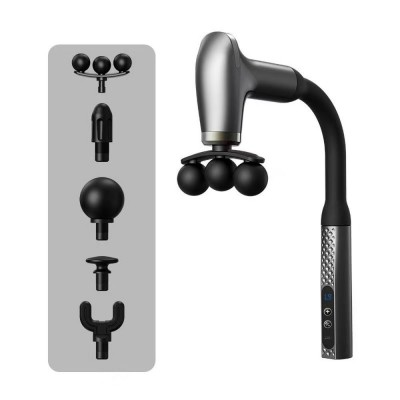 Martillo Masajeador Triple Cabezal Mango Largo Negro Relax JMQ-STCBAMC-H